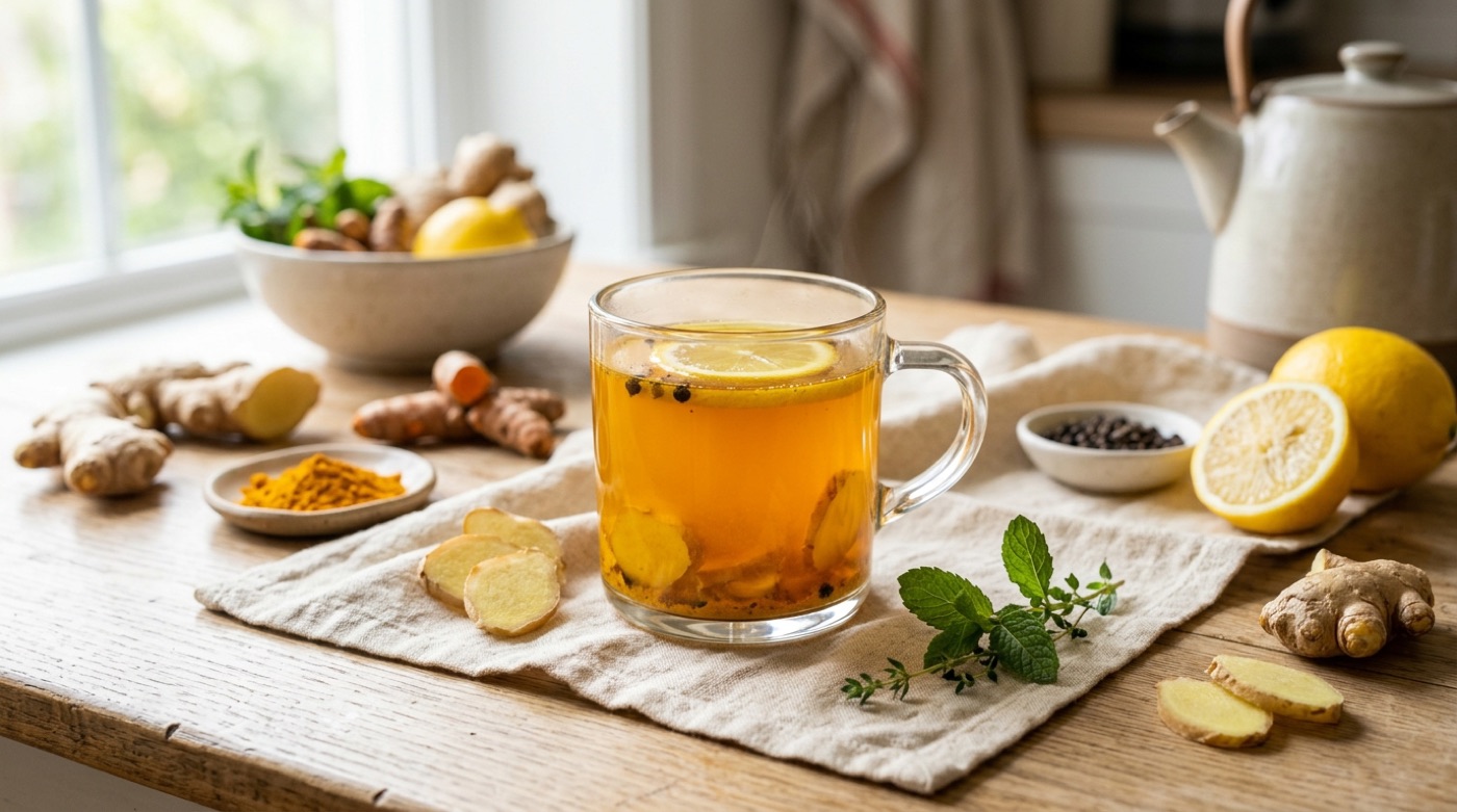 Lemon ginger turmeric morning tea